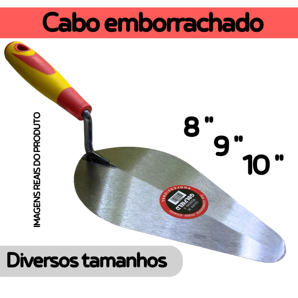 Colher Oval 8 Polegadas Profissional Canto Redondo Curvo/ Cabo Madeira, Ergonômico Profield
