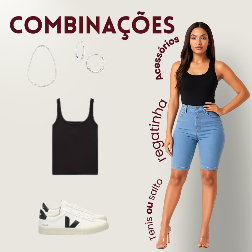 black friday Bermuda Jeans Pedal Ciclista Feminina Com Lycra Afina Cintura Envio Imediato