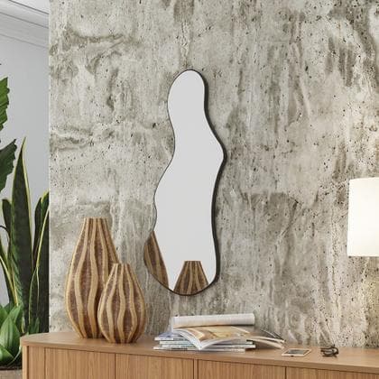 ESPELHO DECORATIVO ORGANICO 90CM  E19 PRETO FOSCO