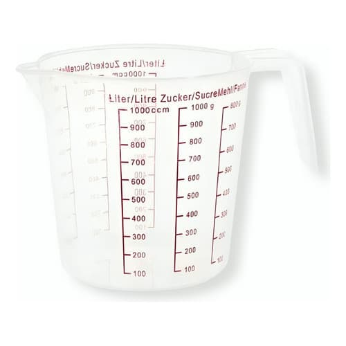 Copo Premium Medidor Graduada 1 Litro De Plástico Com Alça 1000 Ml Jarra