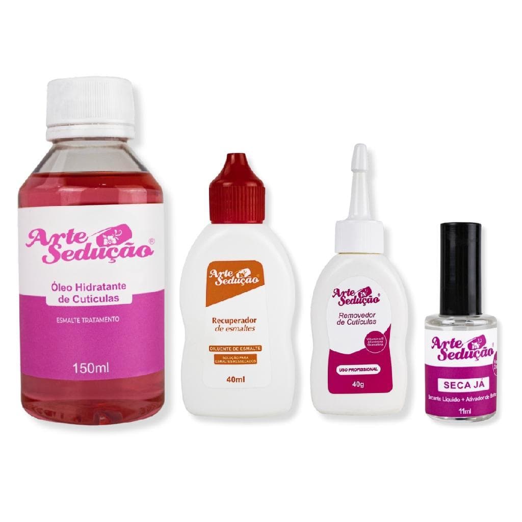 Kit Manicure Completo Removedor Secante Recuperador Óleo Nail Designer Unhas Cutículas Beleza