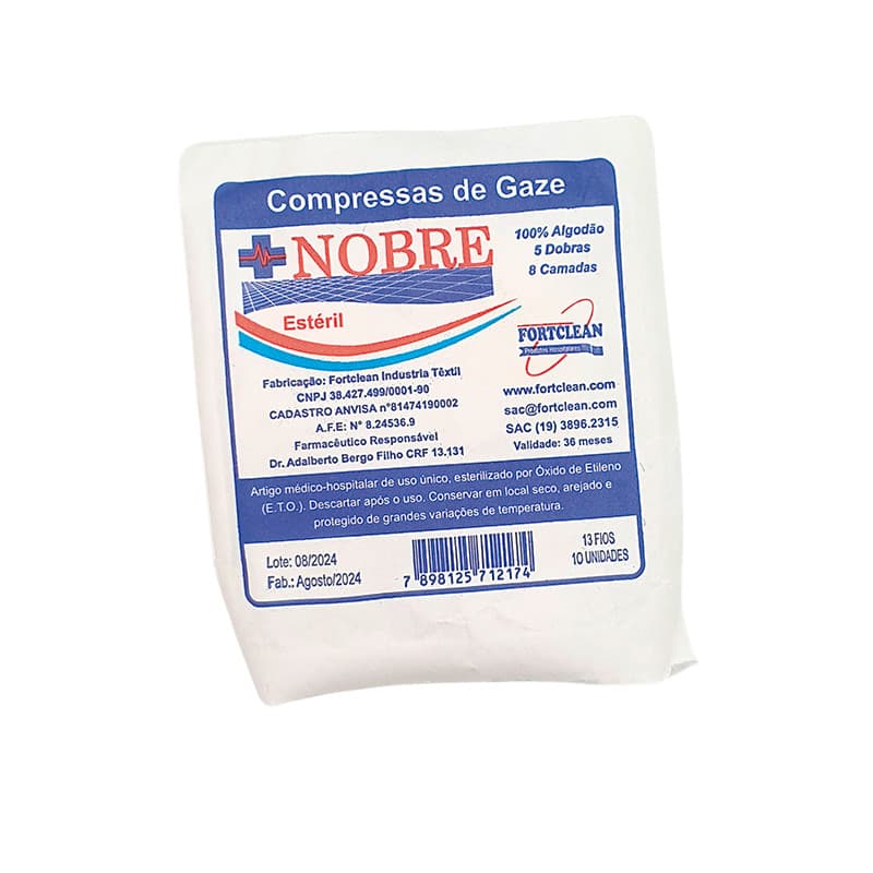 Compressa de Gaze Estéril Uso Hospitalar e Primeiros Socorros