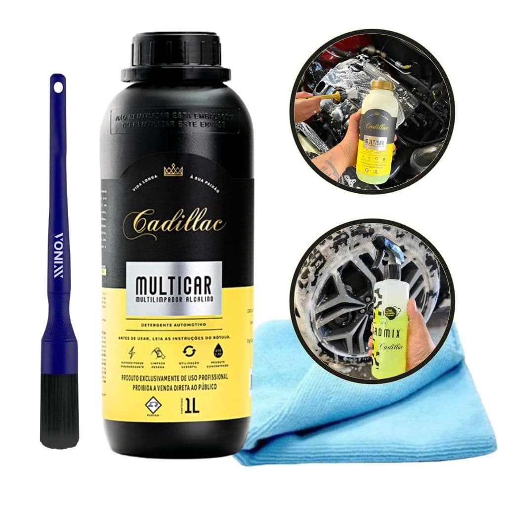 Kit Multicar Cadillac 1L APC Mulituso Concentrado + Pincel + Pano
