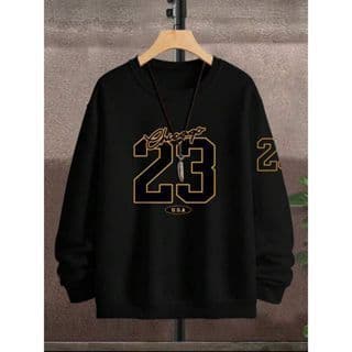 Blusa De Frio Moletom Careca Sem Capuz Chicago 23 E 23 Gola Redonda Casaco Flanelado Algodão