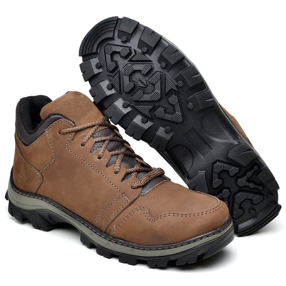 Tênis Adventure Couro Legítimo Masculino Modelo de Lançamento Promoção Aproveite