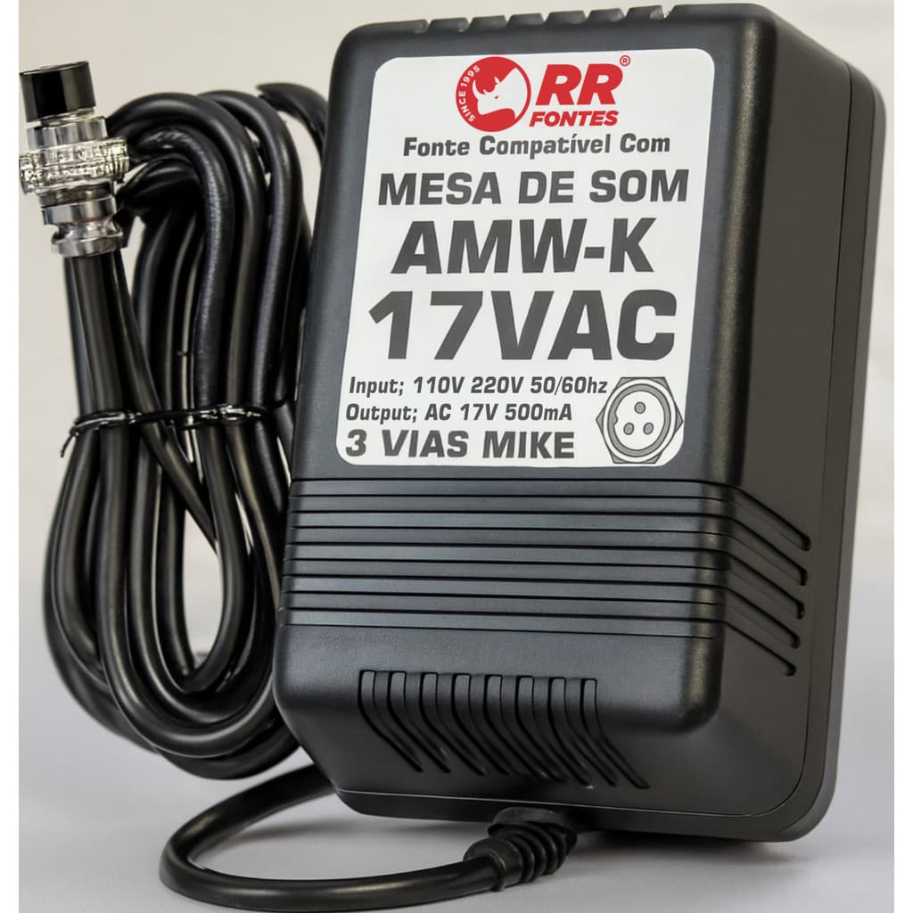 Fonte 17v Para AMW Mesa De Som K8 V2 K6 K10 K12 K16 K802 K1002 MESA Nova Bivolt 3-vias