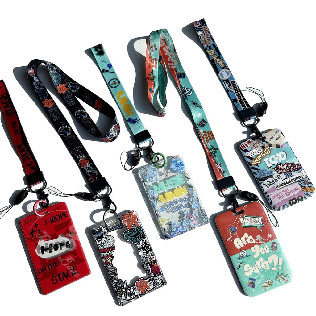 Porta Cartão Kpop Idol com Cordão de Pescoço - Jungkook V Jimin Suga Cordão para Crachá