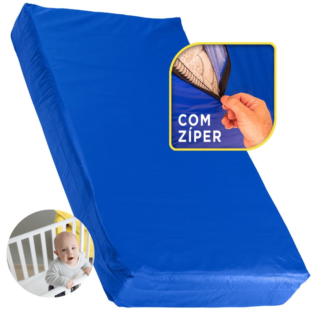 Protetor Impermeável Capa Colchão Berço Mini Cama Anti Xixi Com Zíper Hospitalar Silencioso P/ Bebê