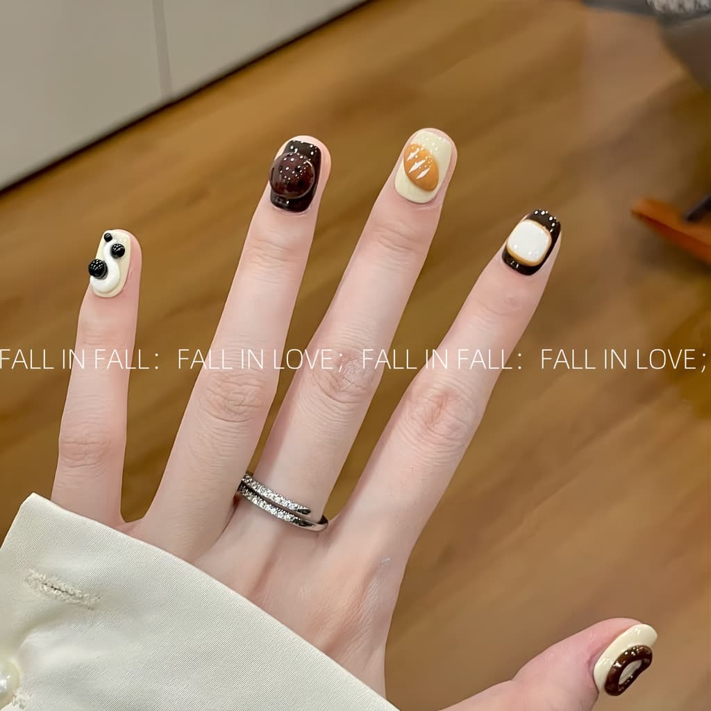 [Pão de vitalidade] estilo japonês estilo INS tridimensional beliscar High-End estilo curto Manicure artesanal usando pr