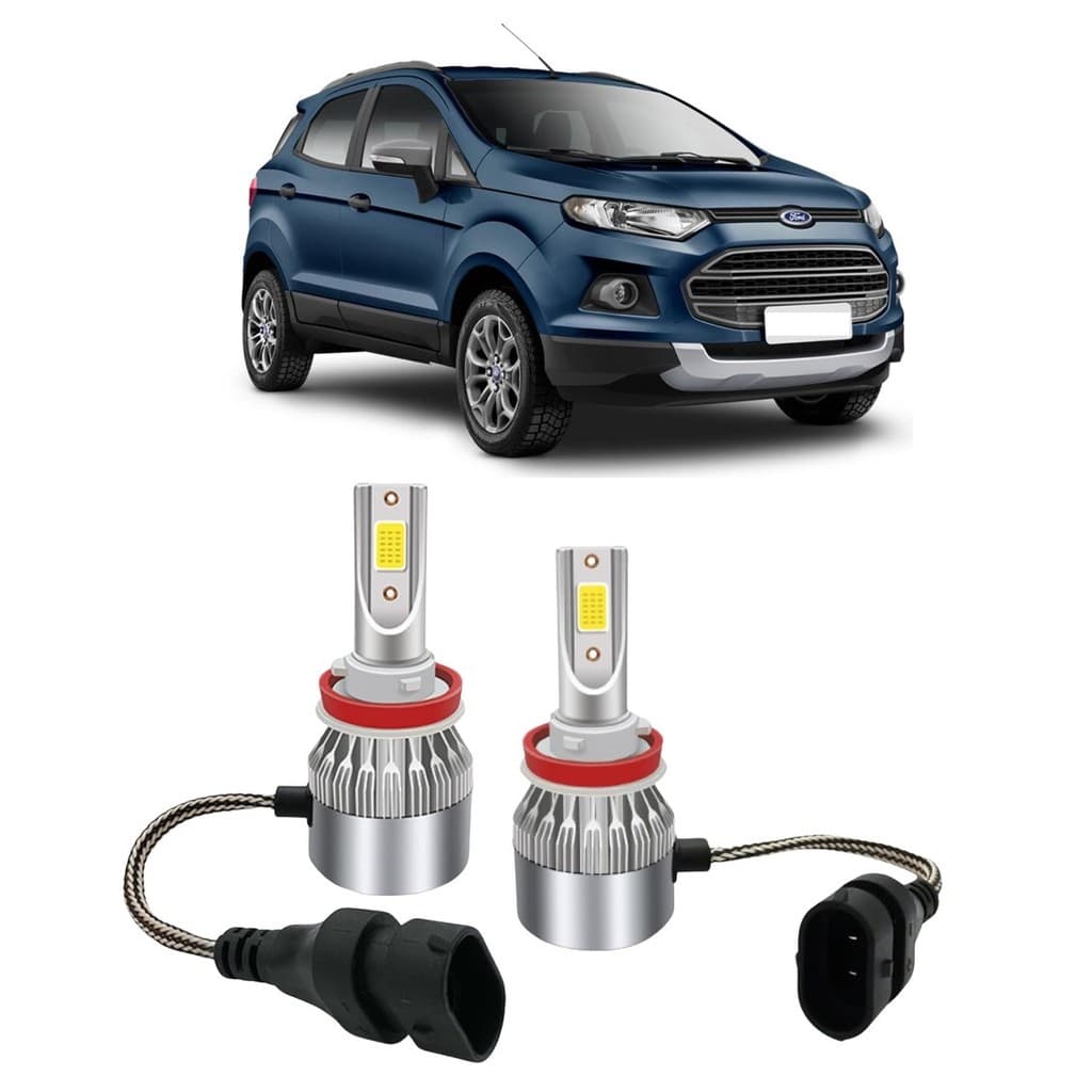 Par Lampada Super LED Farol de Milha Ecosport 2013 2014 2015 2016 2017 6000k H11