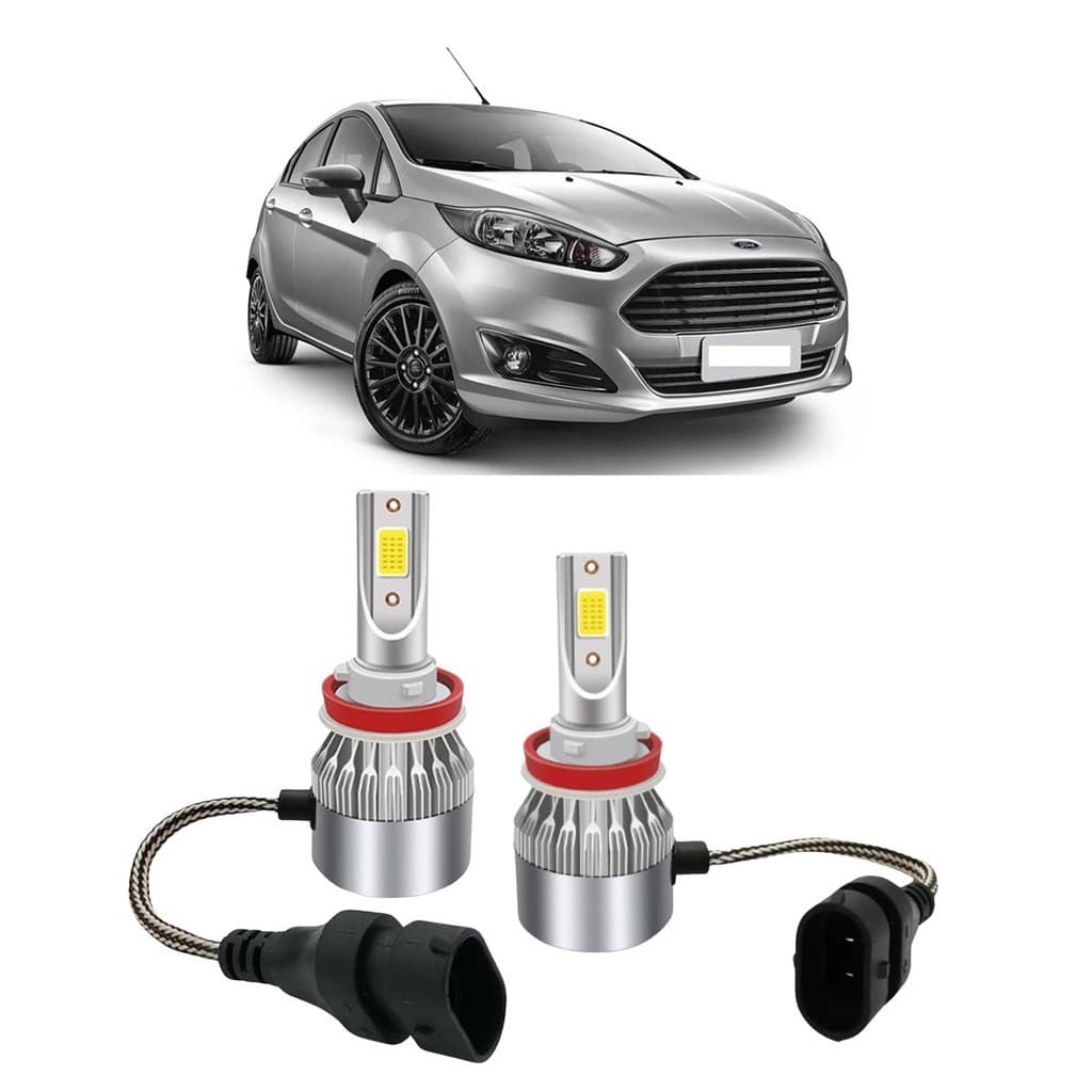 Par Lampada Super LED Farol de Milha New Fiesta 2013 2014 2015 2016 2017 6000k H11