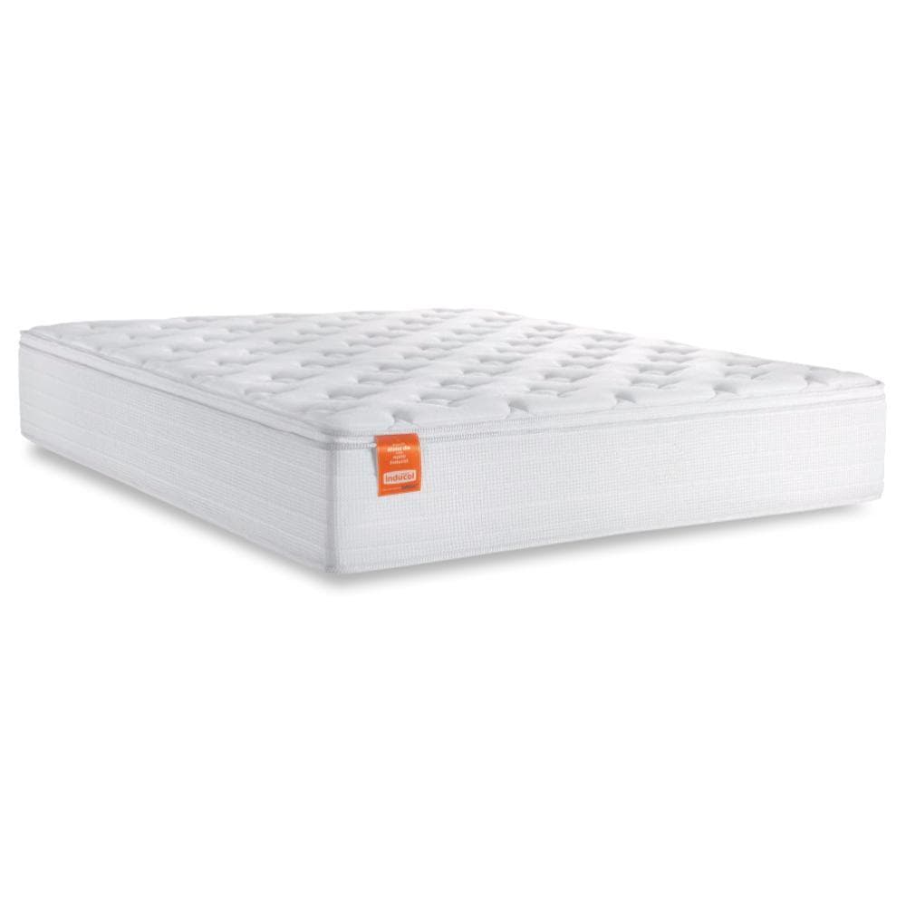 Colchão Casal Queen Molas Ensacadas Real Pillow Top 158x198x27cm Branco Inducol - Suporta até 130kg por Pessoa