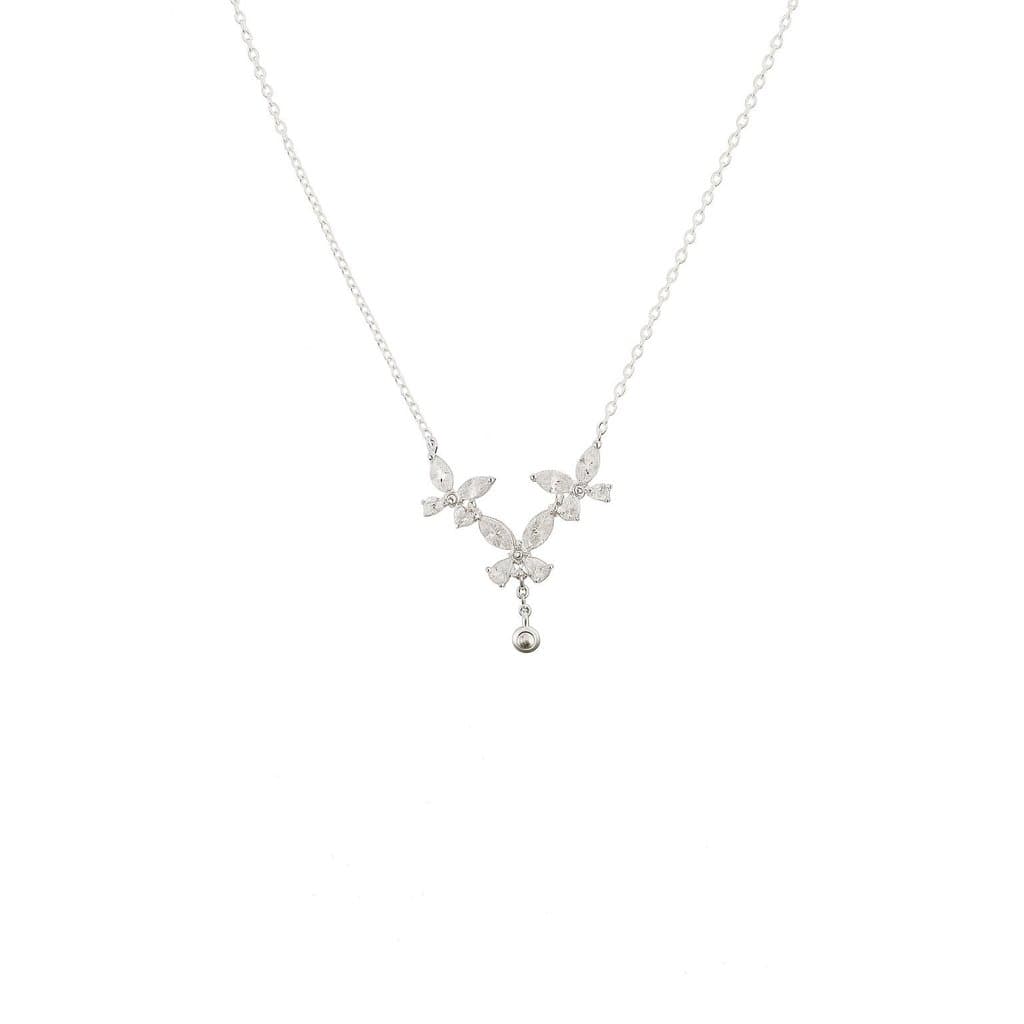 Colar Cristal Butterfly Prata 925
