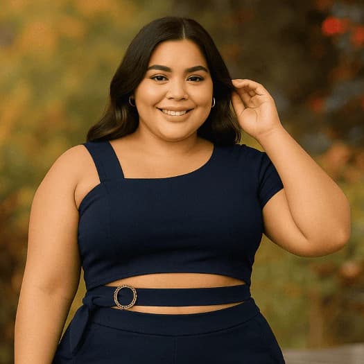 Cropped Plus Size Feminino com Argola Assimétrico – Moda Verão, Estilo Moderno, Tecido Confortável G ao G2, Promoção