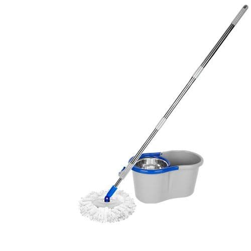 Mop Balde Esfregao Giratorio 360 Inox Com Alca Pratico Resistente Duravel