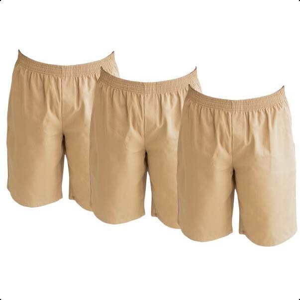 Kit 3 Bermudas de Sarja CDP Caqui Basica