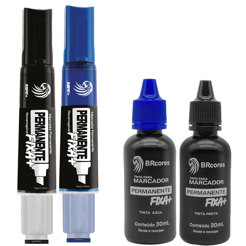 KIT - Pincéis FIXA+ Permanente + Recarga 30ML