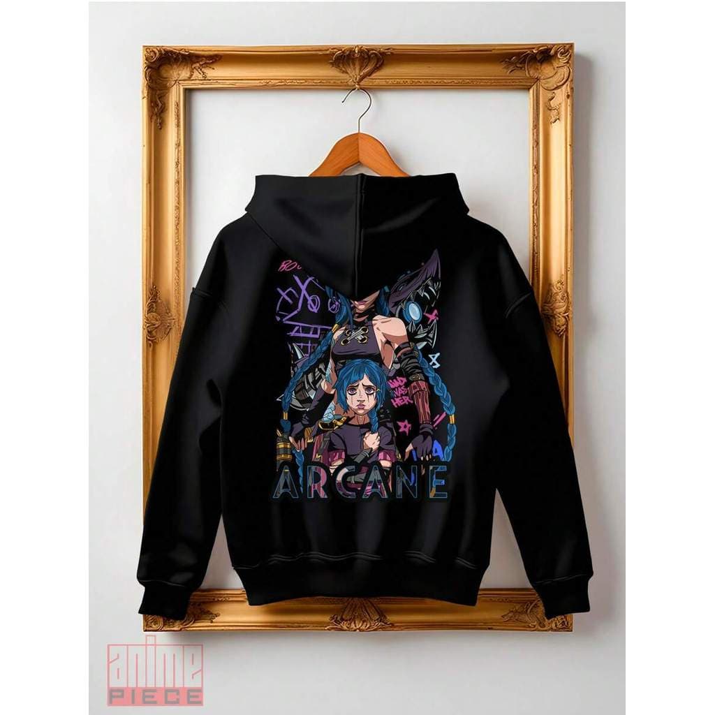 Blusa De Frio Moletom Canguru Anime Serie Arcane Jinx League Of Legends Mangá