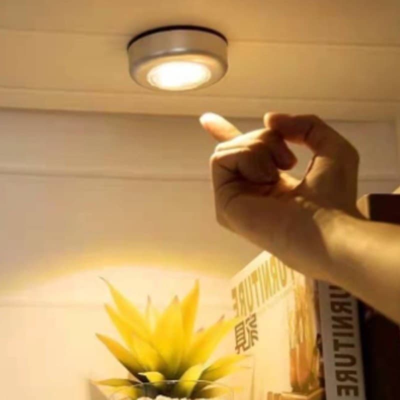 01 Luzes LED pegajosas sem fio (inclui 3 lâmpadas LED) Luzes de toque de bateria de segurança portátil, adequadas para a