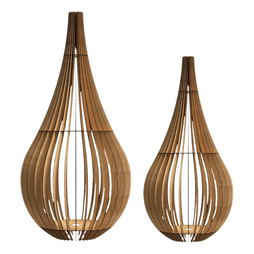 Abajur Luminária De Chão Capadócia Mdf Kit Com 2 - 90cm E 75cm