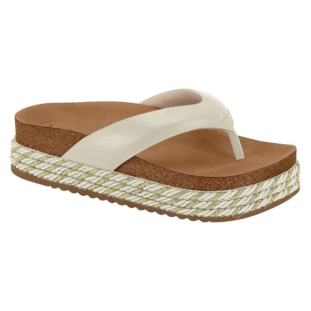 Tamanco Papete Feminina FlatForm Beira Rio Dedo Brilhos
