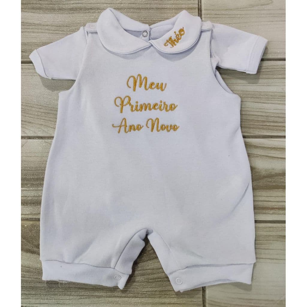 Conjunto Ano Novo bebê menino menina body personalizado natal