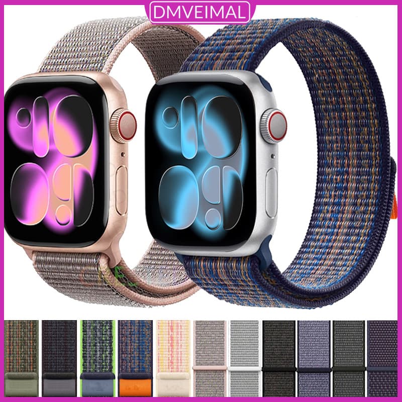 Pulseira De Nylon Para Relógio Smartwatch IWatch SE Ultra 3 2 49mm 46 42 45 44 40mm 41mm 38mm Series 11 10 9 8 7 6 5 4