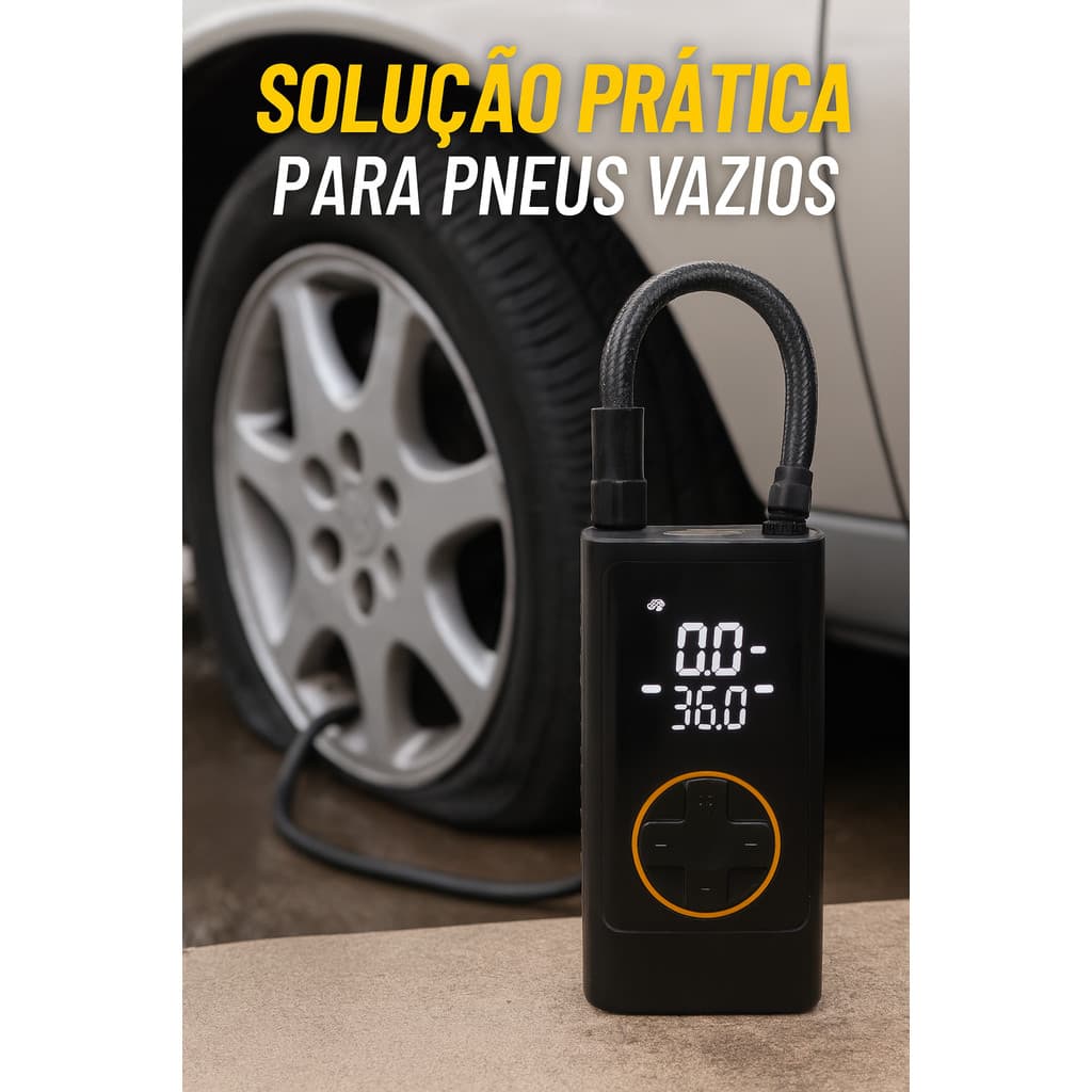 Bomba Inflador Digital pneu carro moto bicicleta Portatil Alta Pressao Bateria Recarregavel