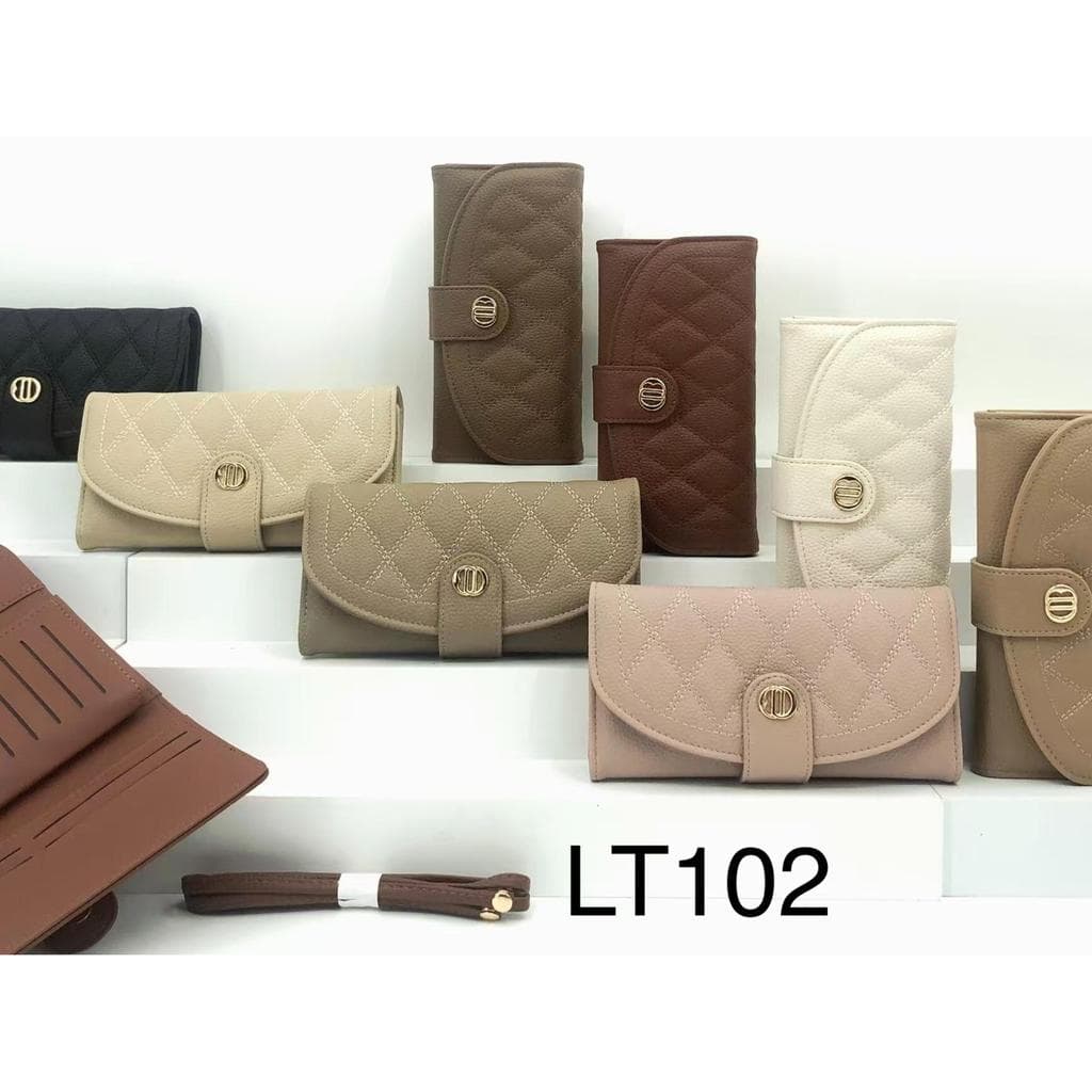 Carteira Comprida Multiuso Feminina / Porta-Cartão com Fivela / Bolsa Fashion para Mulheres LT102