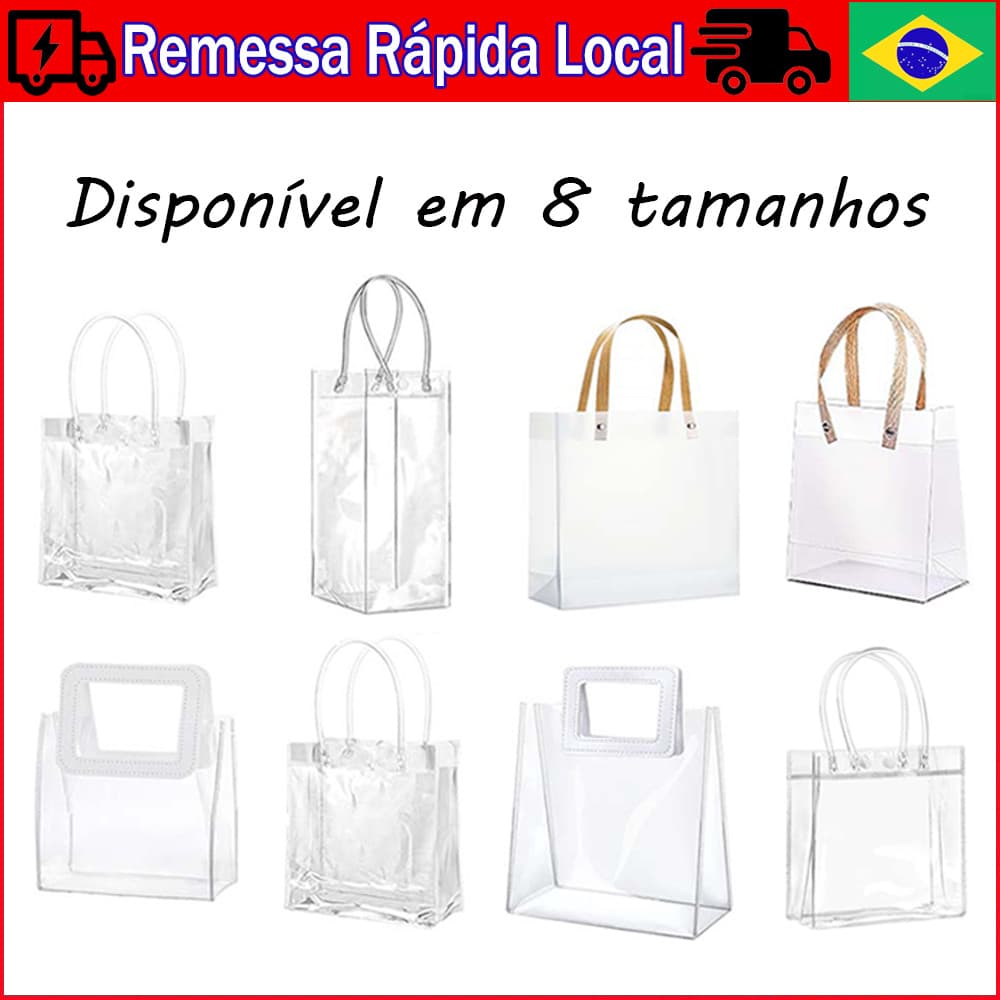 15/20 Sacos de presente fosca transparentes com alça para lembrancinhas de festas de Natal, casamento e aniversário