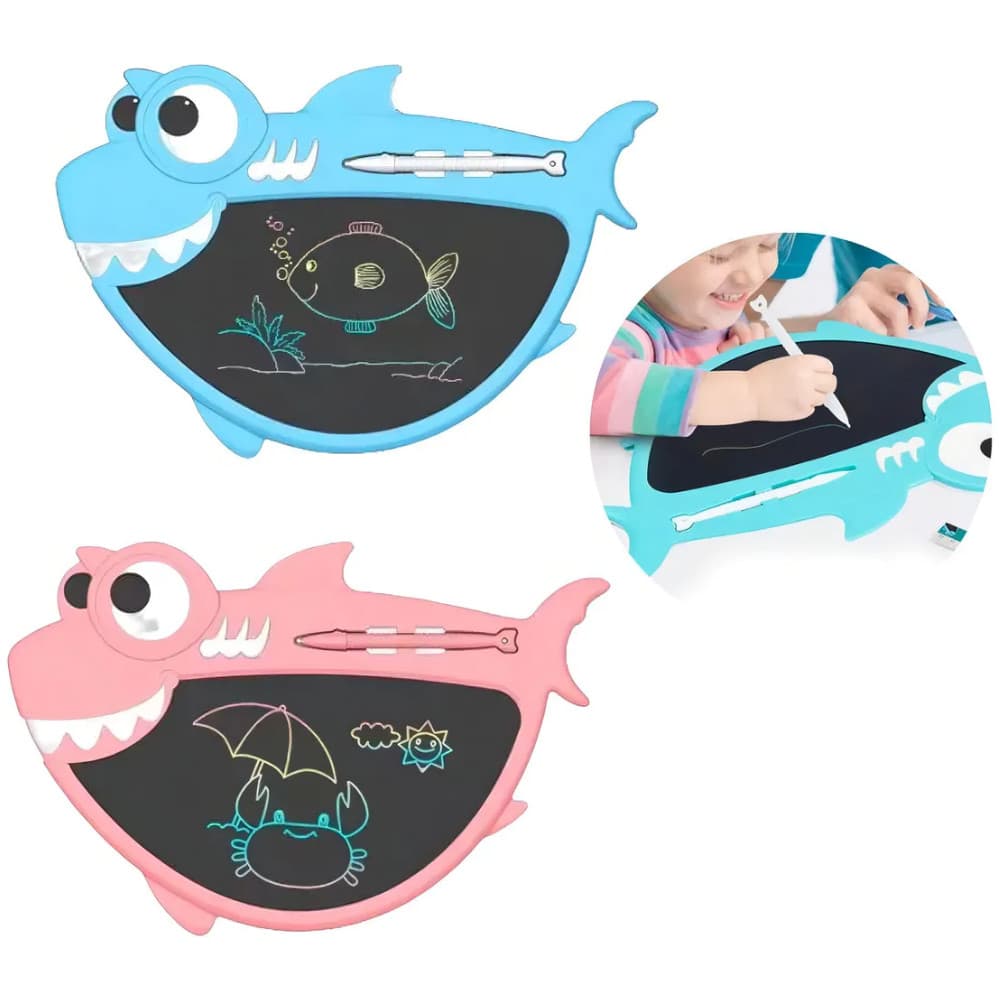 Lousa Mágica Tubarao Infantil Desenhar Tablet Shark Educativo