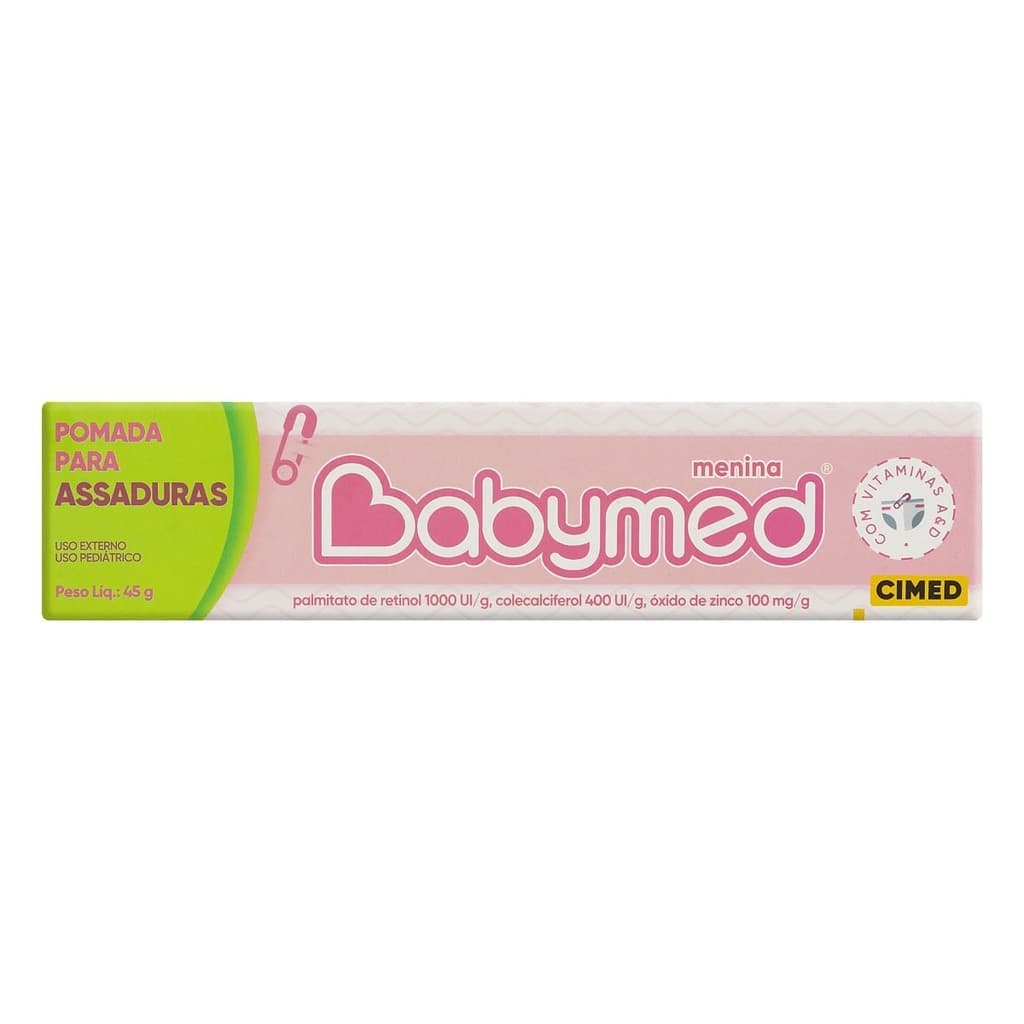 Babymed Pomada Rosa 45g Cimed Prevenção de Assaduras Creme Infantil Bebê Antiassaduras Hidratação