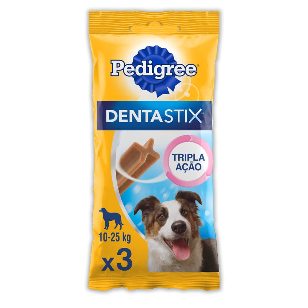 Petisco Dentastix Cuidado Oral Para Cães Adultos Raças Médias 3 Unidades Pedigree