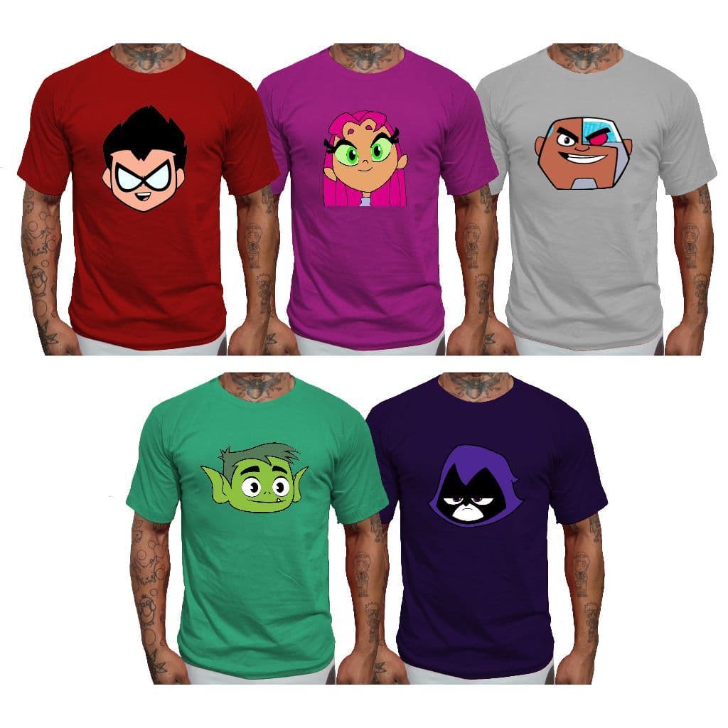 Camiseta Adulto Jovens Titãs Camisa Desenho Blusa adulto festa lançamento premium 100% algodão
