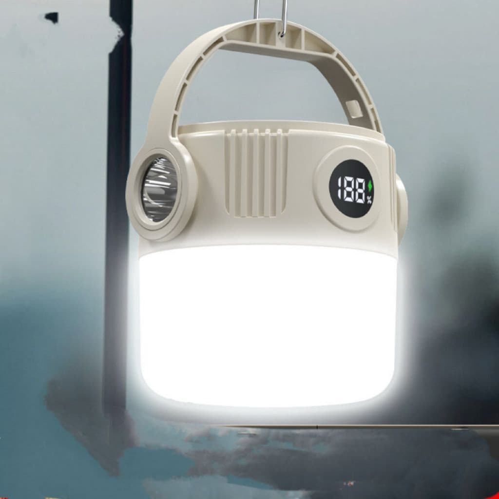 Lampada Solar Lampião Led Camping Recarregável Pesca Emergência Portátil Com Gancho Pendurável