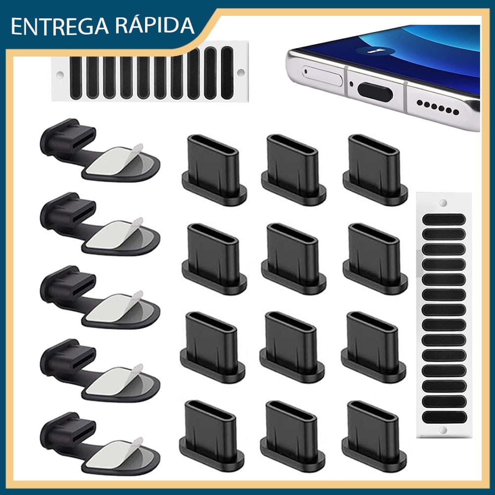 12/22 pçs Tampa protetora contra poeira para porta de carregamento USB-C que dá certo com celulares com interface tipo C