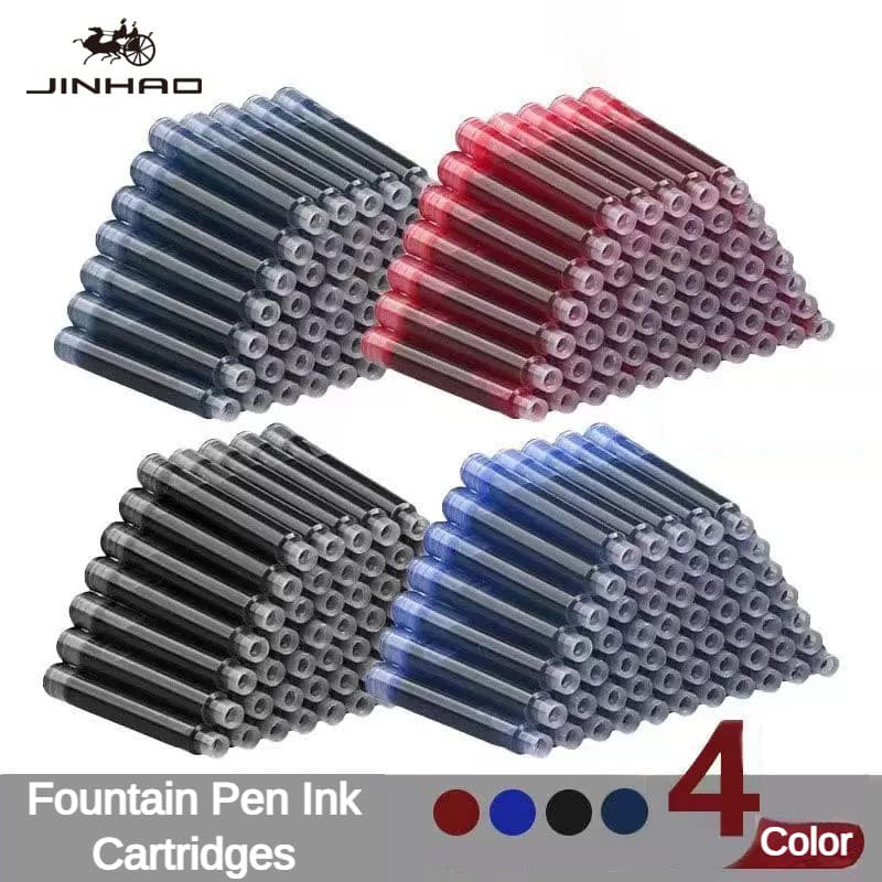 10 PCS JINHAO 2.6mm/3.4mm Preto/Azul Caneta-Tinteiro Tinta Universal Sac Cartuchos Recargas Material De Escritório Escol