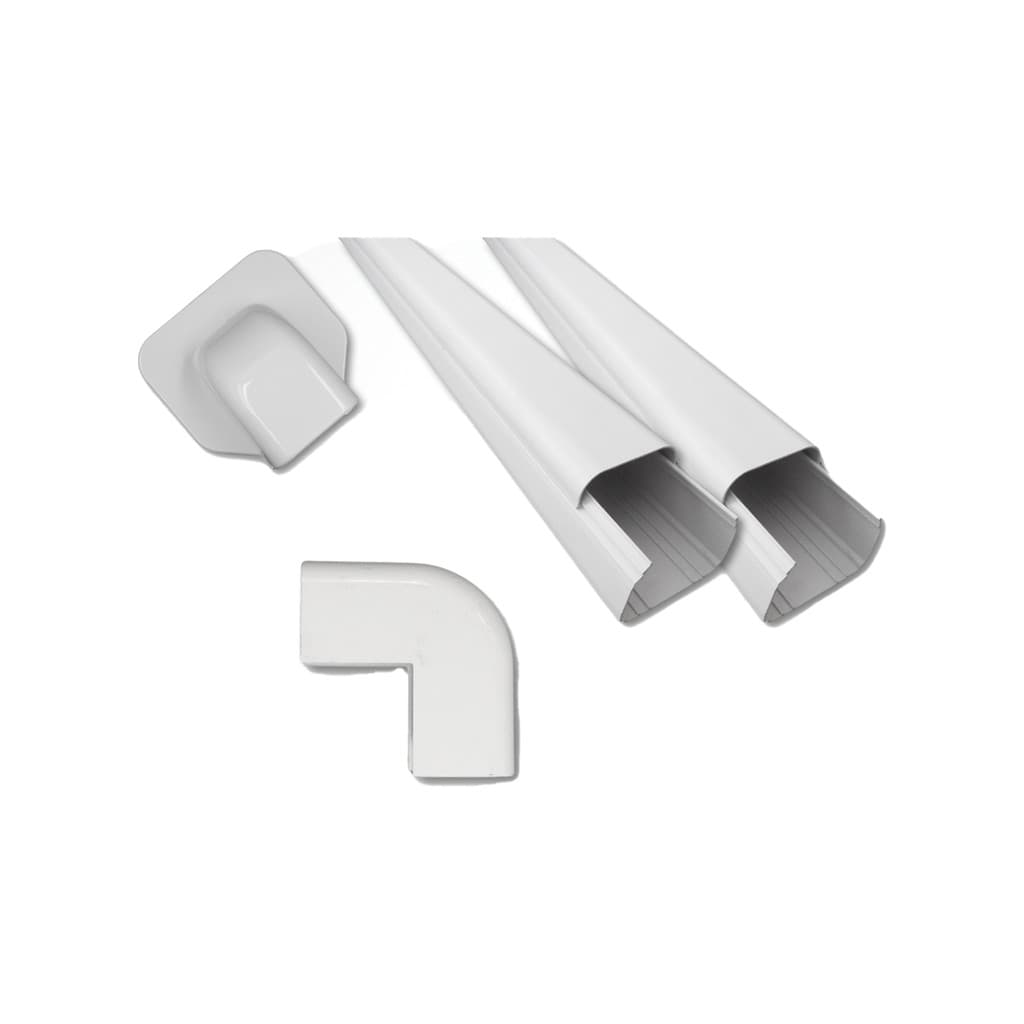 Kit 2x Canaleta Cb60 1m + Acabamento Furo Cb60 + Curva Externo 90° Cb60 Split -