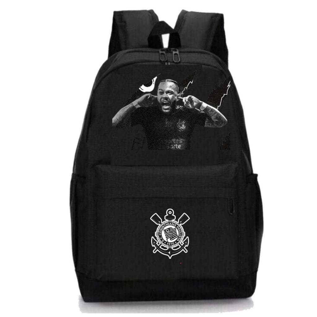 Mochila Times Futebol Reforçada Impermeável Com Bolso Lateral Universitária Escolar