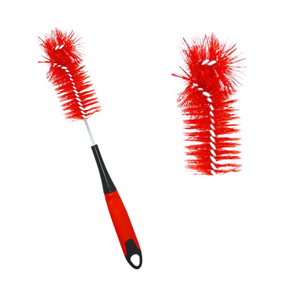 Escova de Longo Alcance para Copos e Mamadeiras – Vermelho e Cinza 33cm