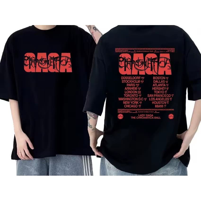 Camiseta Premium em Algodão Puro Camiseta Basica e OVERSIZED Lady Gaga Chromatica World Tour Mayhen Pop Unissex