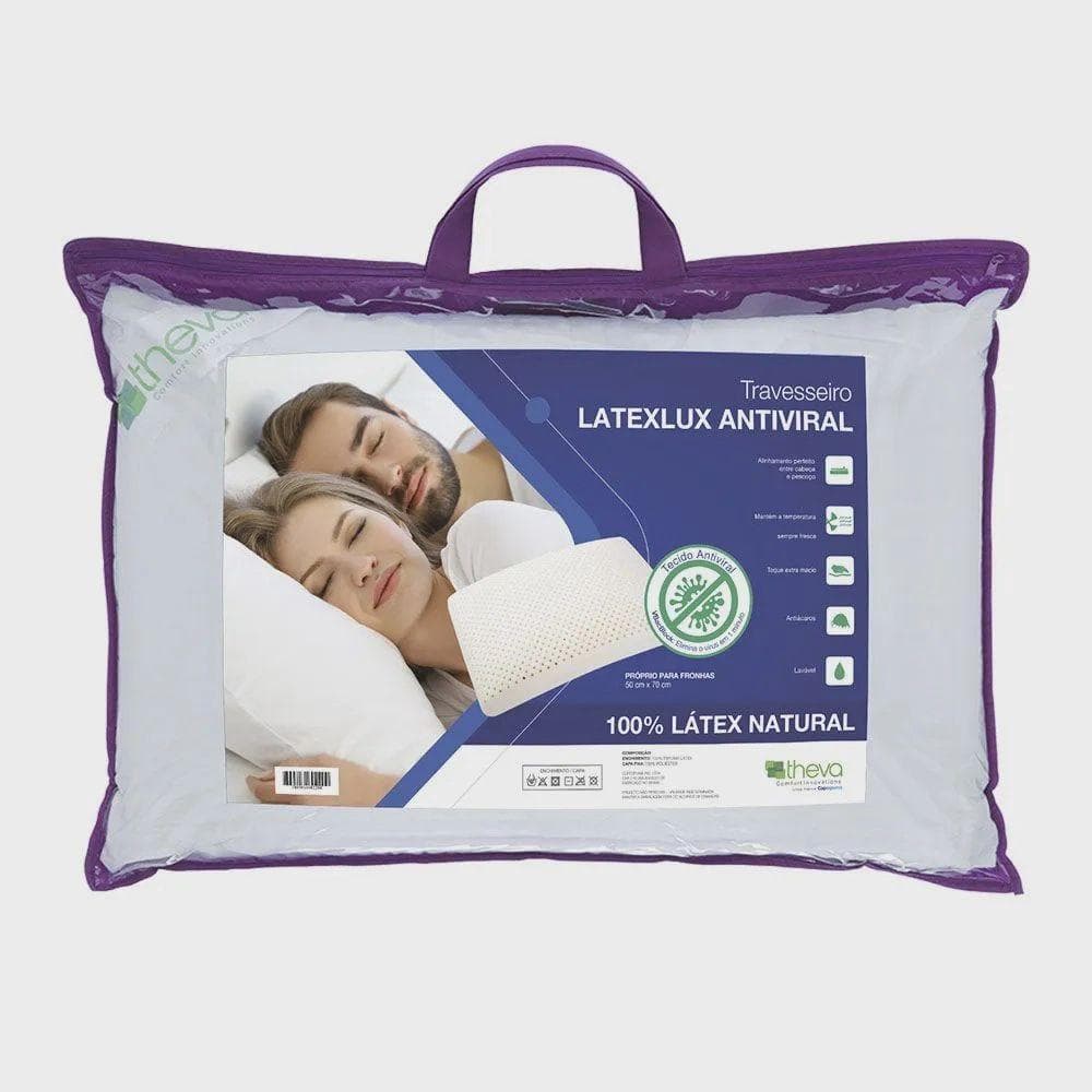 Travesseiro Latex Lux Medio Capa Antiviral