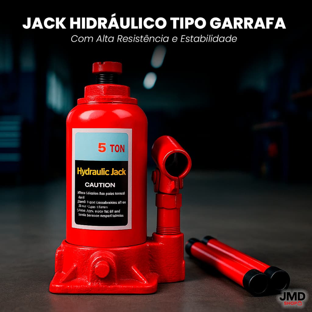Macaco Hidráulico Tipo Garrafa 3T 4T 5T com Válvula de Segurança e Pistão