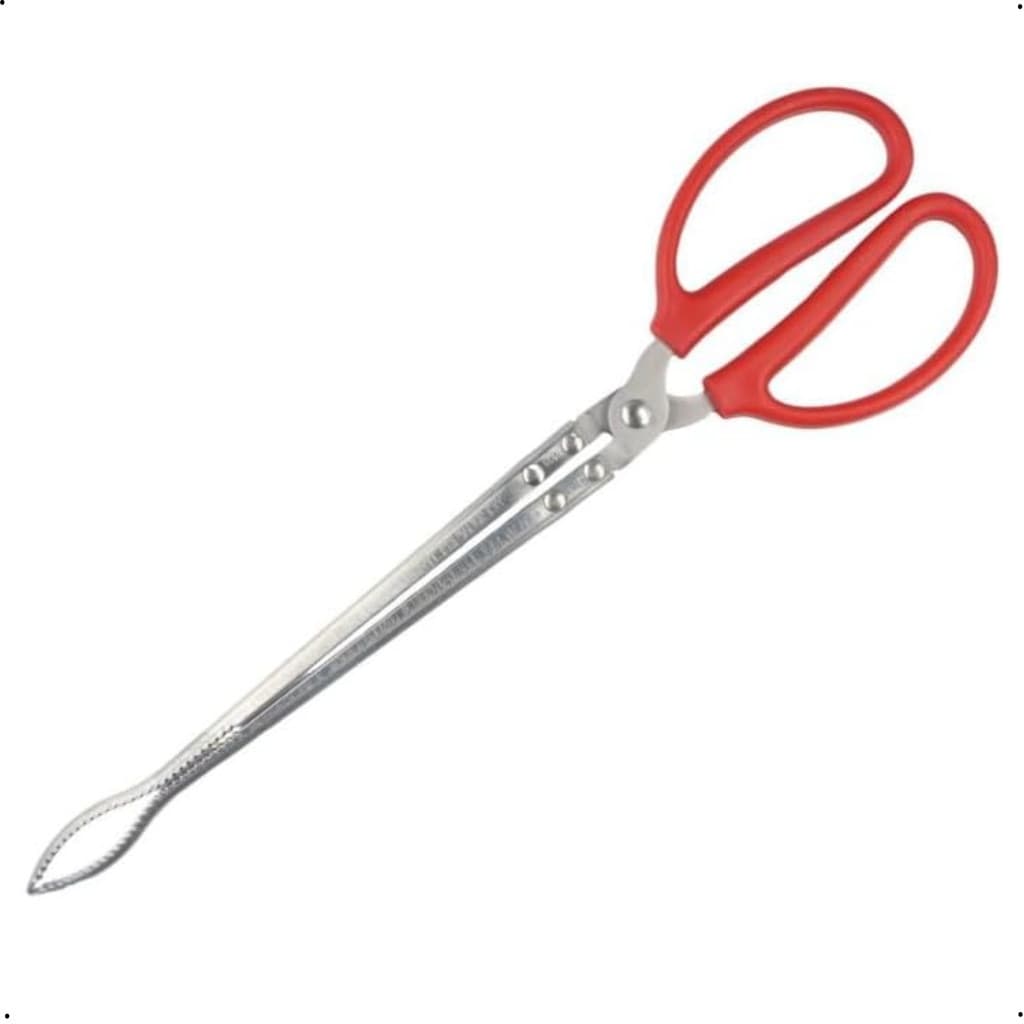 Pinça Curva Caranguejo 38cm Aço Inox Resistente Abridor Mariscos Frutos do Mar Cozinha Restaurante