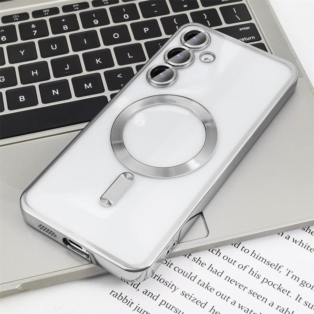 Para A55 A25 A26 Caso Claro Chapeamento Magnético Capa Samsung Galaxy A15 A16 A06 A36 A35 A05 A05S Casos