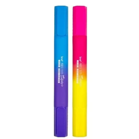 Marca Texto Infinito Neon GIGANTE 2 Cores em 1 Com Cheiro - Destaca + de 600 Metros | BRW