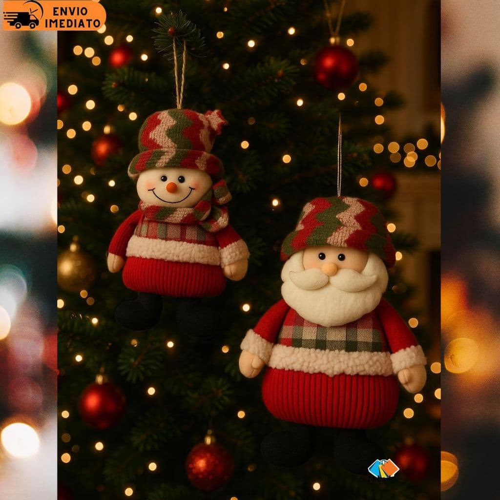 Enfeite Natalino de Pendurar Papai Noel Boneco de Neve Pendente De Natal