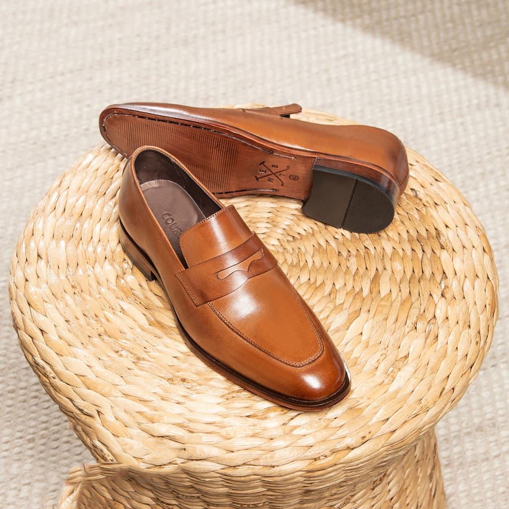 Sapato Social Loafer Italiano Couro Legitimo Solado Em Couro