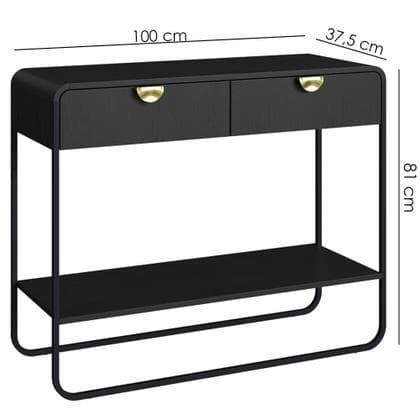 APARADOR 100 LUNA 2 GAVETAS - NERO/ PRETO - 28066