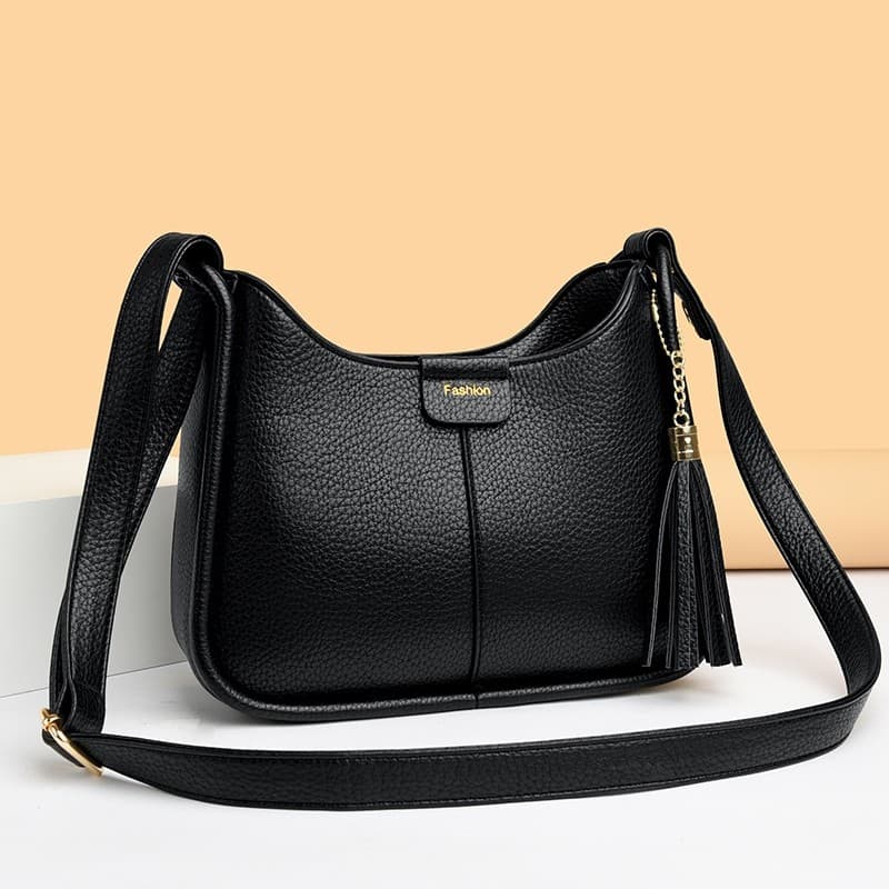 Bolsa feminina de couro genuíno 2026 novo estilo moda bolsa mensageiro de um ombro All-Match grande capacidade bolsa mãe